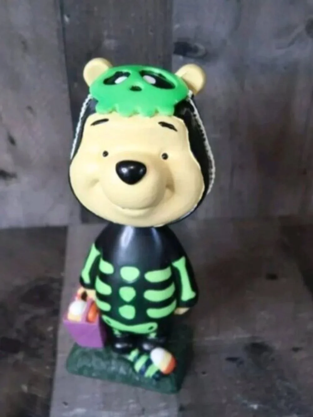 Halloween Disney Parks Winnie the Pooh Skeleton Bobblehead Figurine Spooky